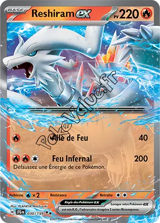 Carte Pokémon Reshiram ex  n°030 de la série Aventures Ensemble
