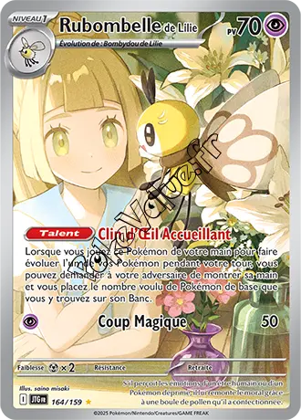 Carte Pokémon Rubombelle de Lilie  n°164 de la série Aventures Ensemble