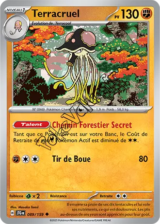 Carte Pokémon Terracruel  n°089 de la série Aventures Ensemble