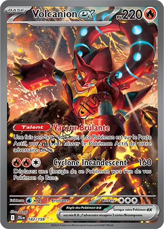 Carte Pokémon Volcanion ex  n°182 de la série Aventures Ensemble
