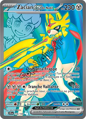 Carte Pokémon Zacian ex de Nabil  n°176 de la série Aventures Ensemble