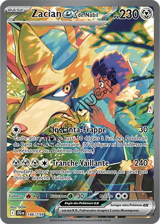 Carte Pokémon Zacian ex de Nabil  n°186 de la série Aventures Ensemble