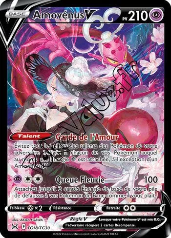 Carte Pokémon Amovénus V  n°TG18 de la série Origine Perdue