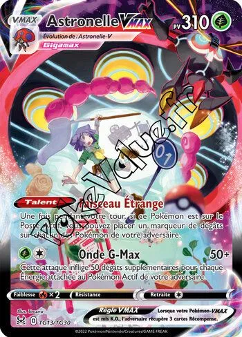 Carte Pokémon Astronelle VMAX  n°TG13 de la série Origine Perdue