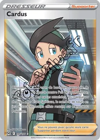 Carte Pokémon Cardus n°195 de la série Origine Perdue