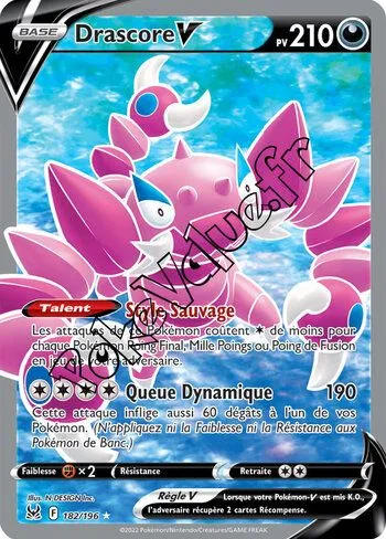 Carte Pokémon Drascore V  n°182 de la série Origine Perdue