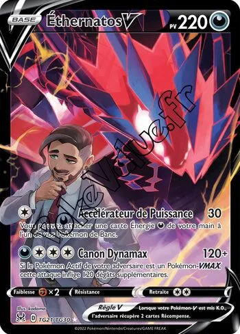 Carte Pokémon Éthernatos V  n°TG21 de la série Origine Perdue