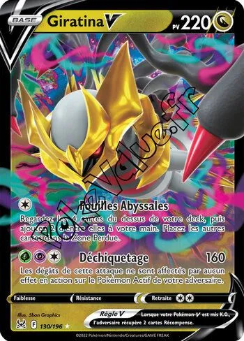 Carte Pokémon Giratina V  n°130 de la série Origine Perdue