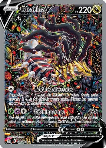 Carte Pokémon Giratina V n°186 de la série Origine Perdue