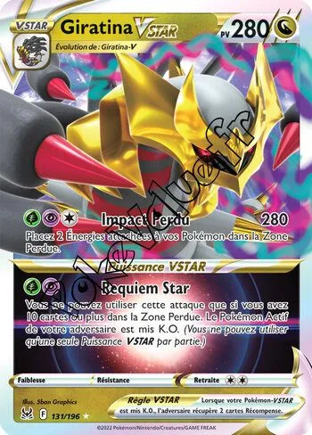 Carte Pokémon Giratina VSTAR n°131 de la série Origine Perdue