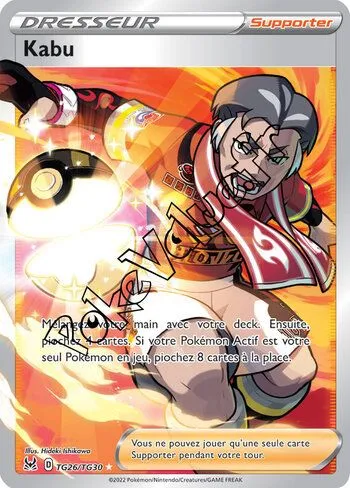 Carte Pokémon Kabu n°TG26 de la série Origine Perdue