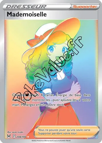 Carte Pokémon Mademoiselle n°208 de la série Origine Perdue