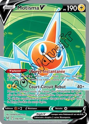 Carte Pokémon Motisma V  n°176 de la série Origine Perdue
