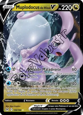 Carte Pokémon Muplodocus de Hisui V  n°135 de la série Origine Perdue