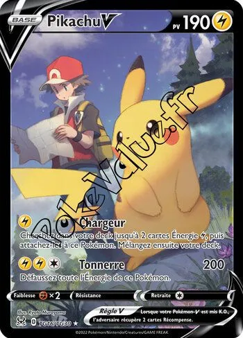 Carte Pokémon Pikachu V  n°TG16 de la série Origine Perdue