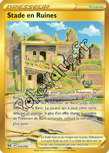 Carte Pokémon Stade en Ruines n°215 de la série Origine Perdue