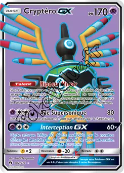 Carte Pokémon Cryptéro GX n°202 de la série Tonnerre Perdu