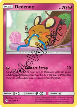 Carte Pokémon Dedenne  n°142 de la série Tonnerre Perdu