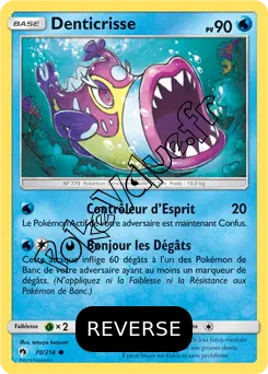 Carte Pokémon Denticrisse Reverse n°70 de la série Tonnerre Perdu