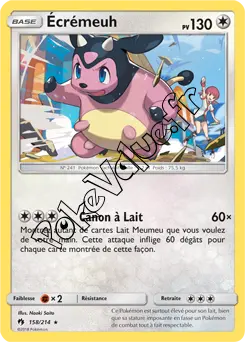 Carte Pokémon Écrémeuh n°158 de la série Tonnerre Perdu