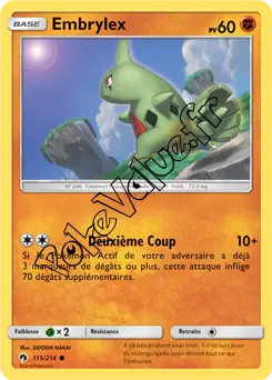 Carte Pokémon Embrylex n°115 de la série Tonnerre Perdu