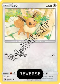 Carte Pokémon Évoli Reverse n°155 de la série Tonnerre Perdu