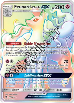 Carte Pokémon Feunard d’Alola GX n°225 de la série Tonnerre Perdu