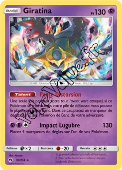 Carte Pokémon Giratina  n°97 de la série Tonnerre Perdu