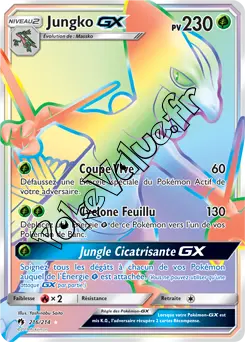 Carte Pokémon Jungko GX n°216 de la série Tonnerre Perdu