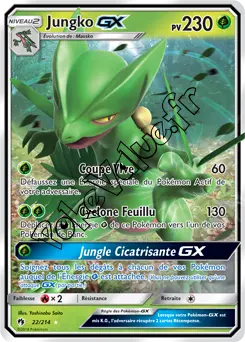 Carte Pokémon Jungko GX n°22 de la série Tonnerre Perdu