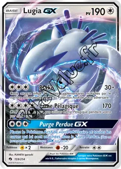 Carte Pokémon Lugia GX  n°159 de la série Tonnerre Perdu