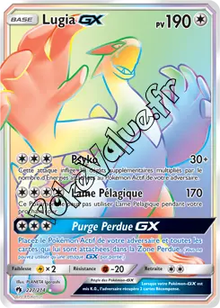 Carte Pokémon Lugia GX  n°227 de la série Tonnerre Perdu