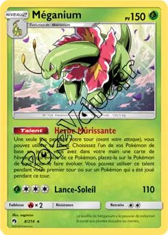 Carte Pokémon Méganium n°8 de la série Tonnerre Perdu