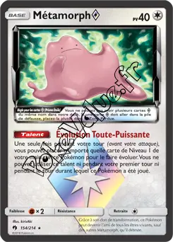 Carte Pokémon Métamorph n°154 de la série Tonnerre Perdu