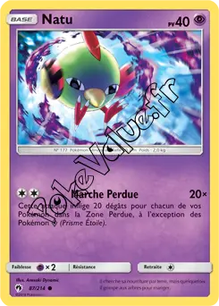 Carte Pokémon Natu  n°87 de la série Tonnerre Perdu