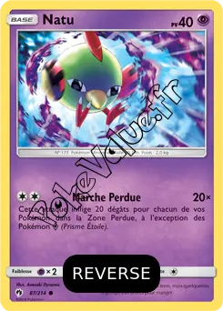 Carte Pokémon Natu  Reverse n°87 de la série Tonnerre Perdu