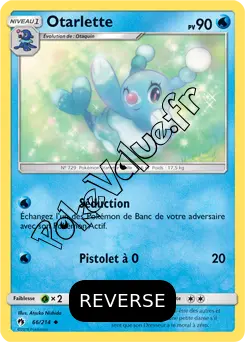 Carte Pokémon Otarlette Reverse n°66 de la série Tonnerre Perdu