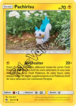 Carte Pokémon Pachirisu  n°80 de la série Tonnerre Perdu