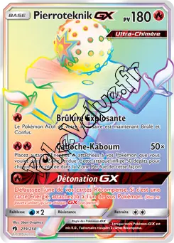 Carte Pokémon Pierroteknik GX  n°219 de la série Tonnerre Perdu