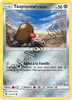 Carte Pokémon Taupiqueur d’Alola n°122 de la série Tonnerre Perdu
