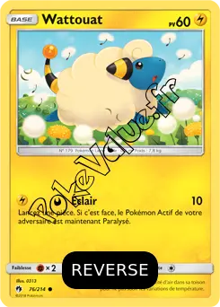 Carte Pokémon Wattouat Reverse n°76 de la série Tonnerre Perdu