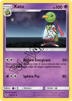 Carte Pokémon Xatu  n°88 de la série Tonnerre Perdu
