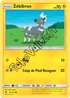 Carte Pokémon Zébibron n°81 de la série Tonnerre Perdu