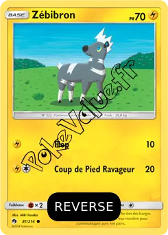 Carte Pokémon Zébibron Reverse n°81 de la série Tonnerre Perdu