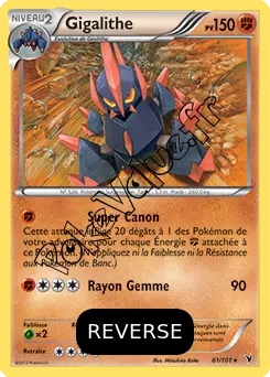 Carte Pokémon Gigalithe Reverse n°61 de la série Nobles Victoires