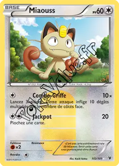 Carte Pokémon Miaouss n°102 de la série Nobles Victoires