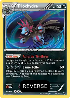Carte Pokémon Trioxhydre Reverse n°79 de la série Nobles Victoires