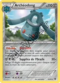 Carte Pokémon Archéodong n°76 de la série Destinées Futures