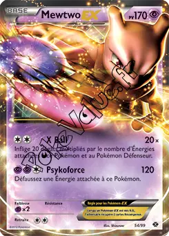 Carte Pokémon Mewtwo EX  n°54 de la série Destinées Futures