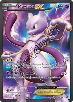 Carte Pokémon Mewtwo EX  n°98 de la série Destinées Futures